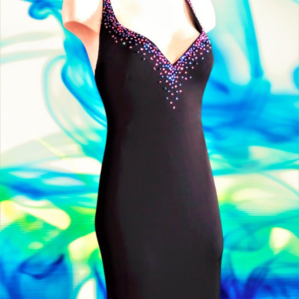 Perfect Fully Lined Long Black Beaded Mermaid Dress